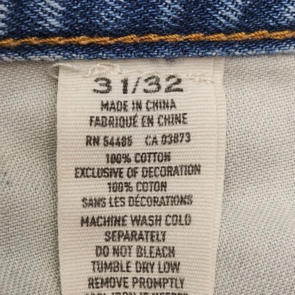 American Eagle Jeans Relaxed Men Sz 31 x 32 Cotton Light Wash Distressed Pants